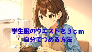 【洋服リフォーム】学生ズボンのウエストを３cm自分で詰める方法♪