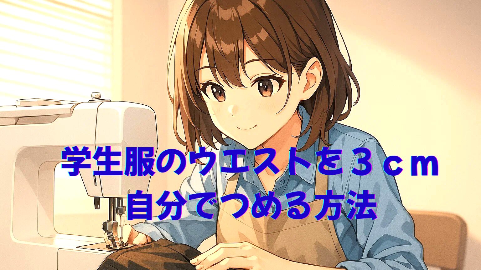 【洋服リフォーム】学生ズボンのウエストを３cm自分で詰める方法♪