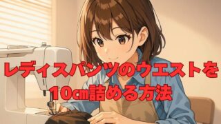 パンツのウエストを詰めるための二つの方法【洋服リフォーム】